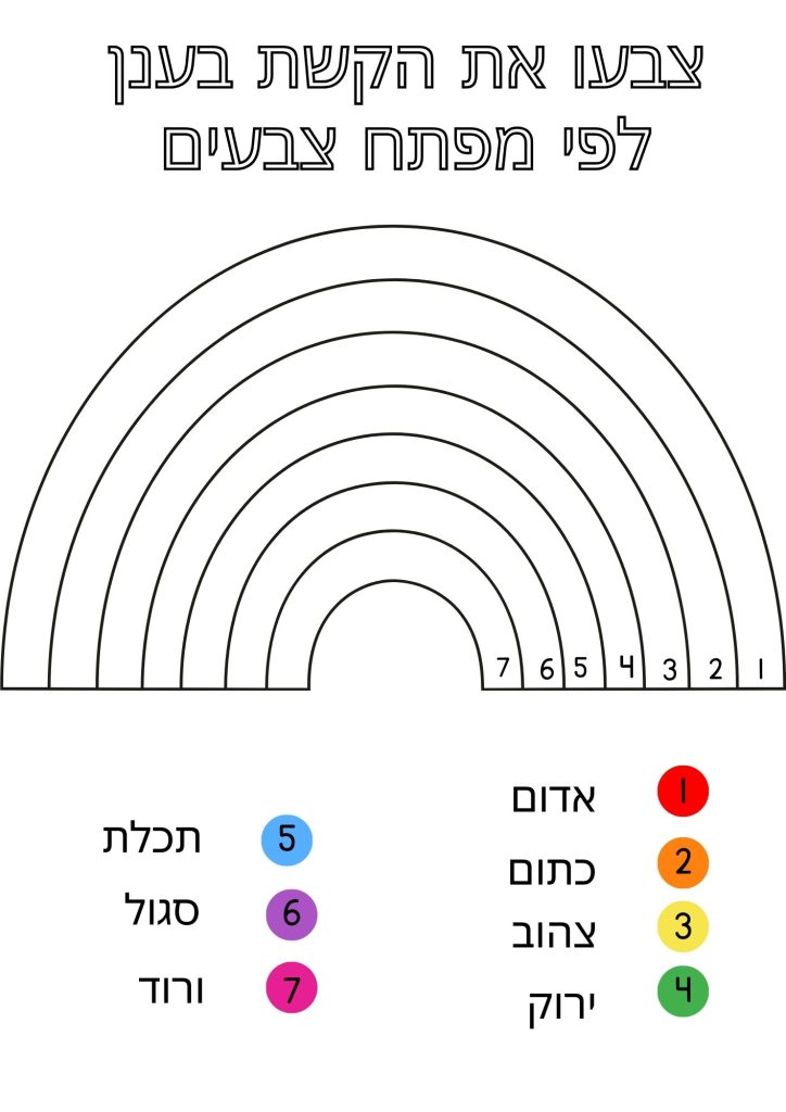 דף צביעה קשת בענן