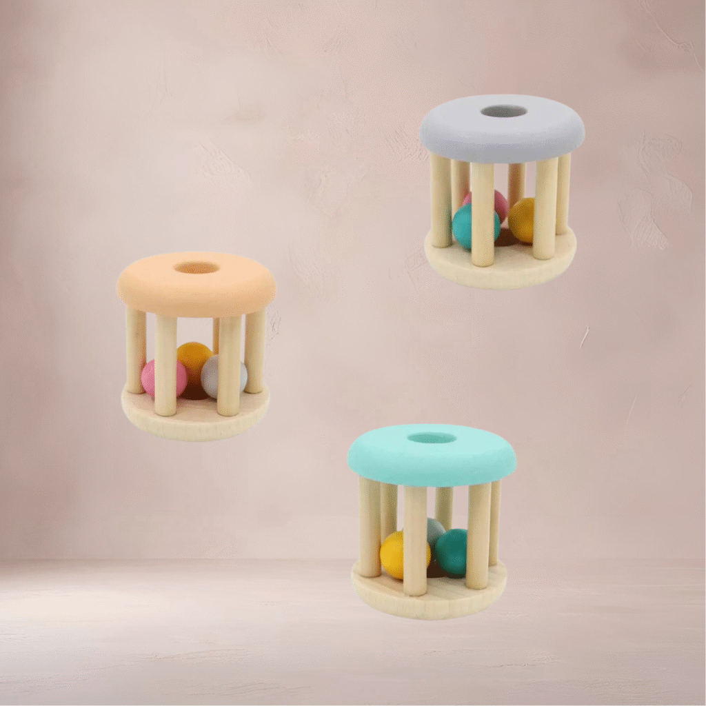 רעשני גליל מעץ